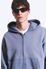 Washed Blue - Boxy Zip Hoodie - 2