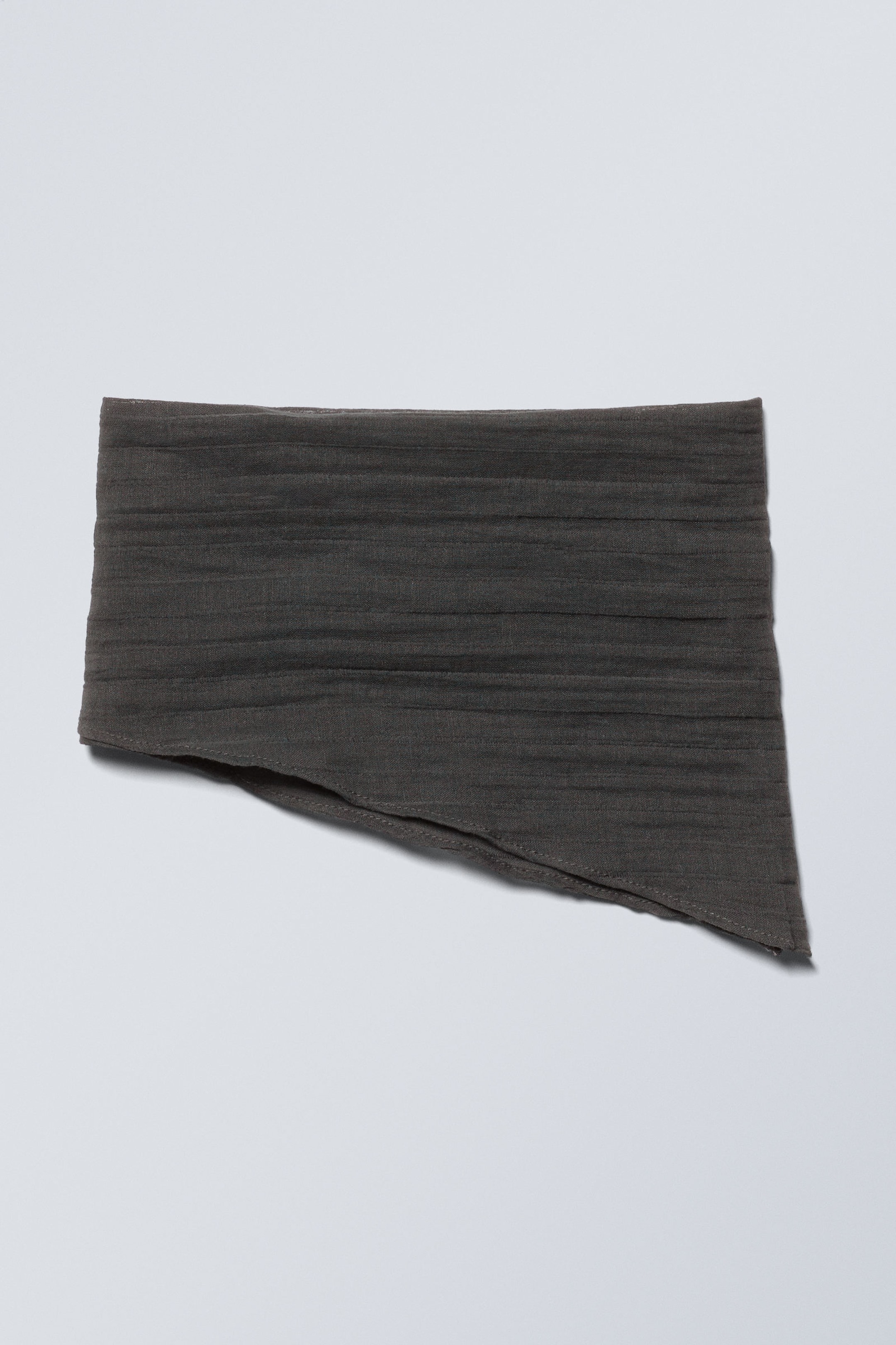 Dark Grey - Structured Ramie-Blend Scarf - 1