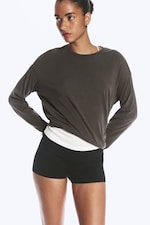 Svart - Hotpants med lavt liv - 0