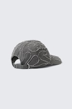 Noir délavé brodé - Casquette de baseball en toile de coton usée - 3