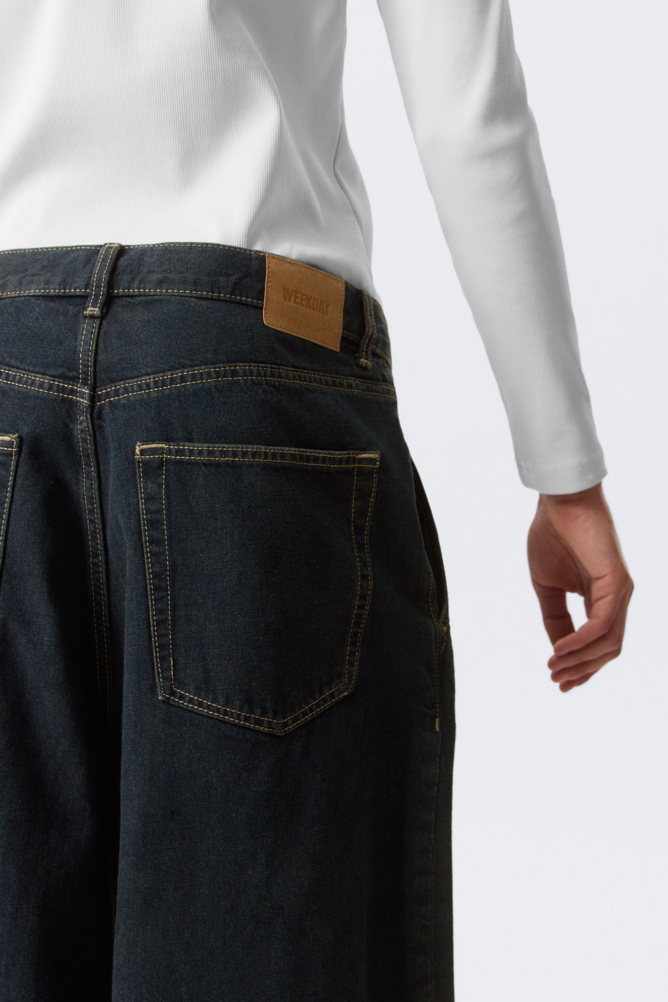 Emerald Rinse - Dunkelblau - Pleated Loose Baggy Leg Jeans - 2