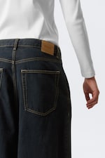 Emerald Rinse - Dunkelblau - Pleated Loose Baggy Leg Jeans - 2