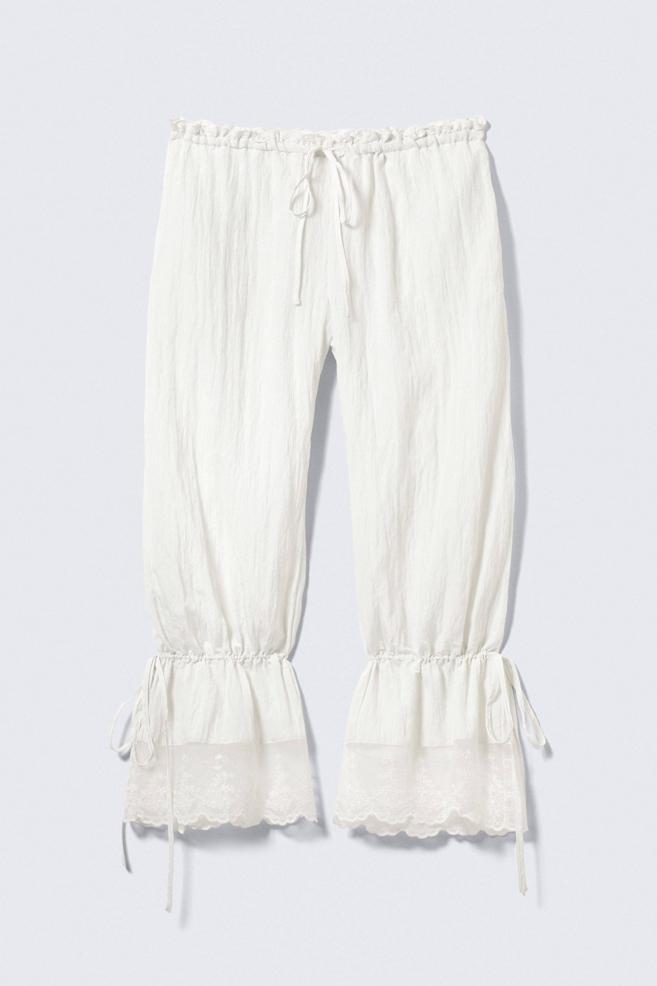 Weiß - ROSABEL - LOCKERE LOW-WAIST-BLOOMERS MIT SPITZE - 4