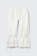 Weiß - ROSABEL - LOCKERE LOW-WAIST-BLOOMERS MIT SPITZE - 4