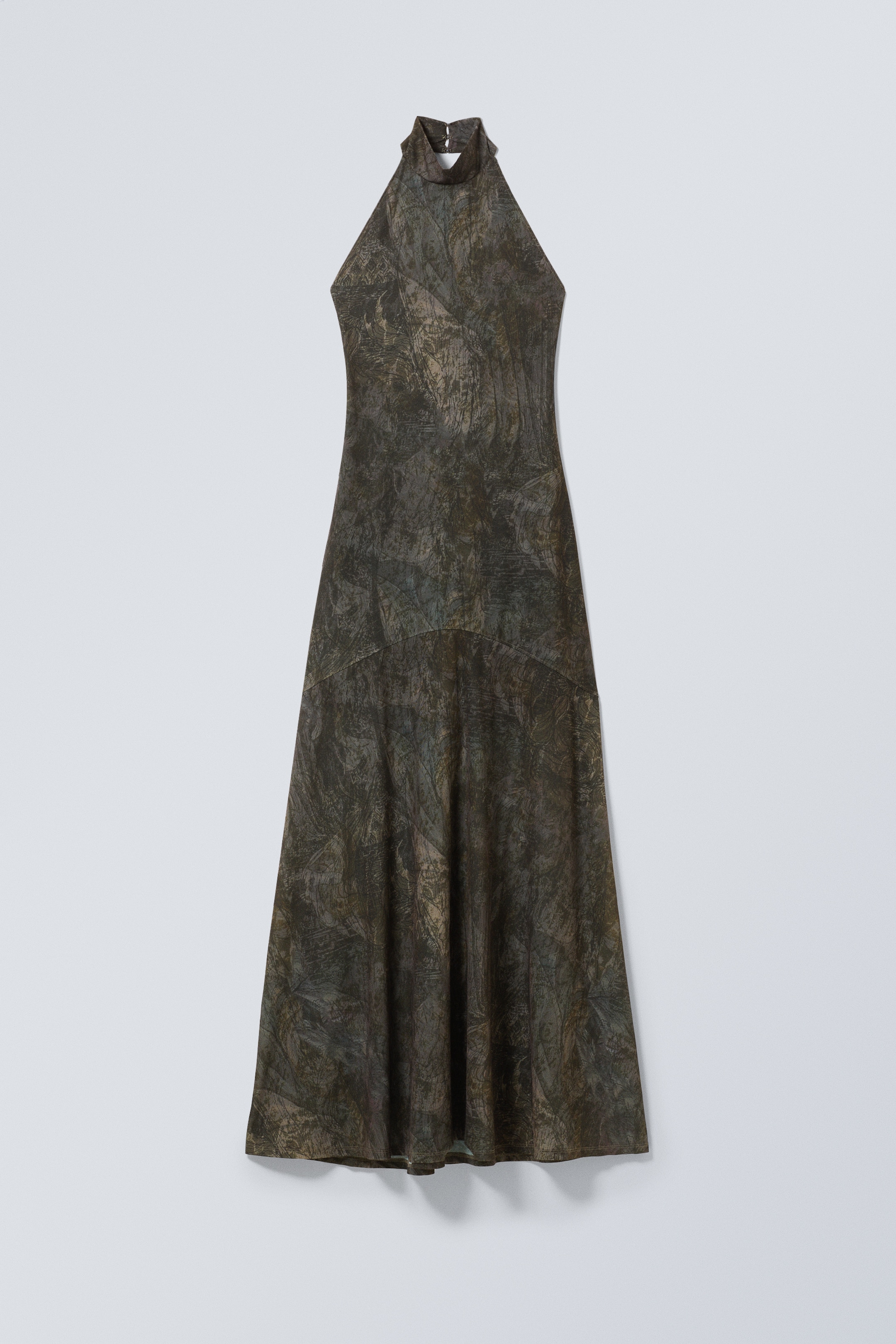 View larger image: Open Back Maxi Halter Dress - Fairytale - Dusty Khaki Green - Ladies | H&M GB 1
