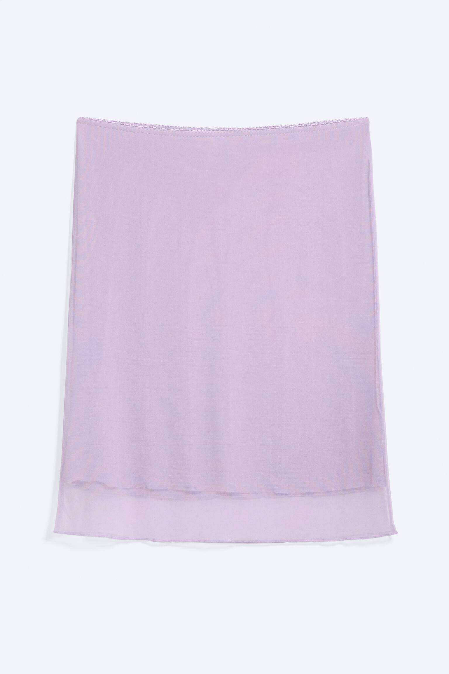 Falda midi de malla con capas-Morado claro - 2