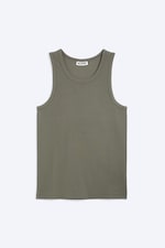 Light Dusty Khaki Green - Classic Ribbed Tank Top - 0
