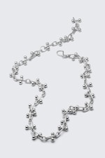 Silver - Barbell Chain Necklace - 0