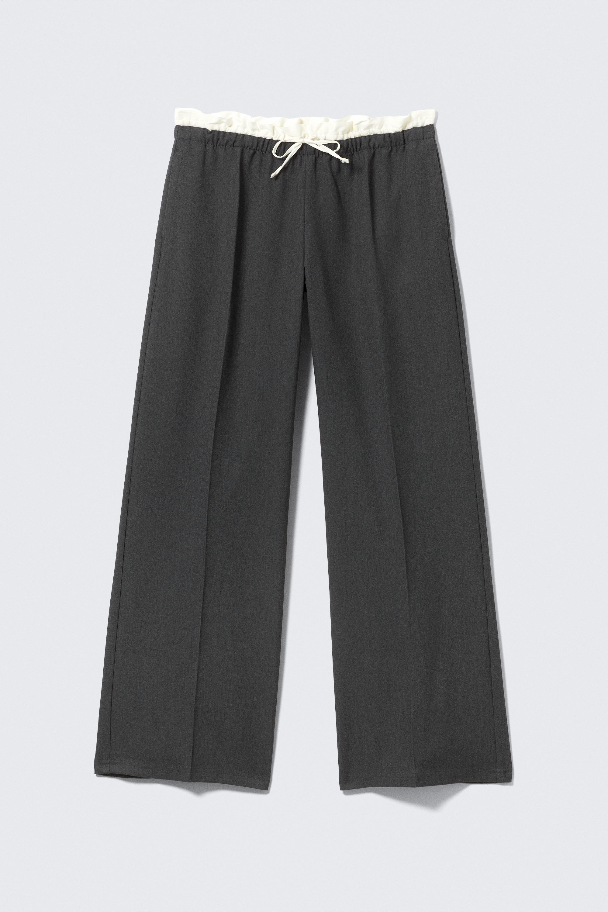 Dark Grey - Pull-On Mid-Rise Suiting Trousers - 4