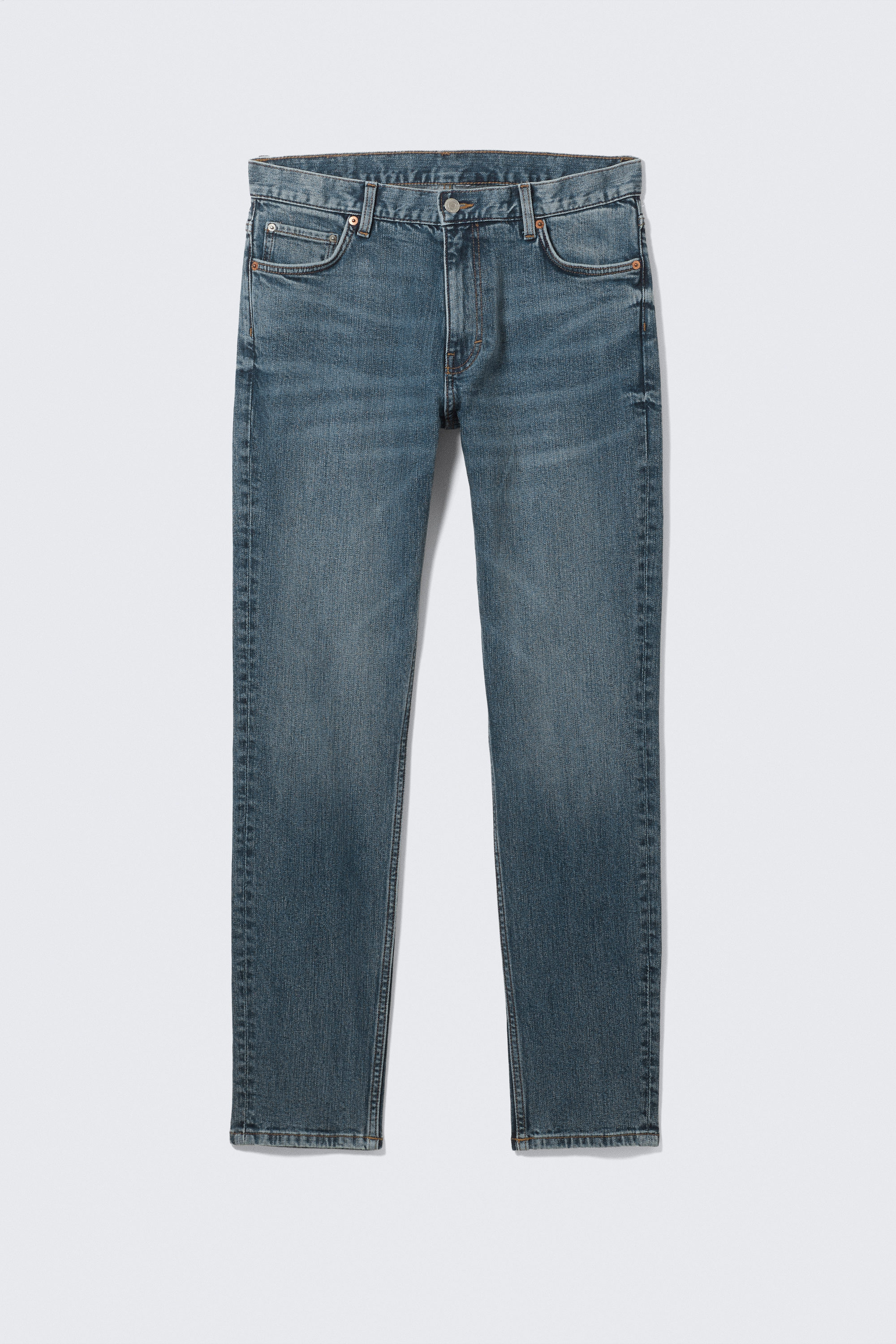 Thunder Blue - Mediumblå - Sunday Slim Tapered Leg Jeans - 1