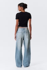 Kimberley Blue - Light Blue - Galaxy Mid Rise Loose Straight Leg Unisex Jeans - 5