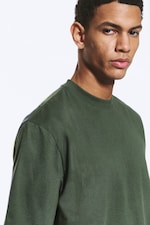 Dunkelgrün - Locker geschnittenes T-Shirt - 1