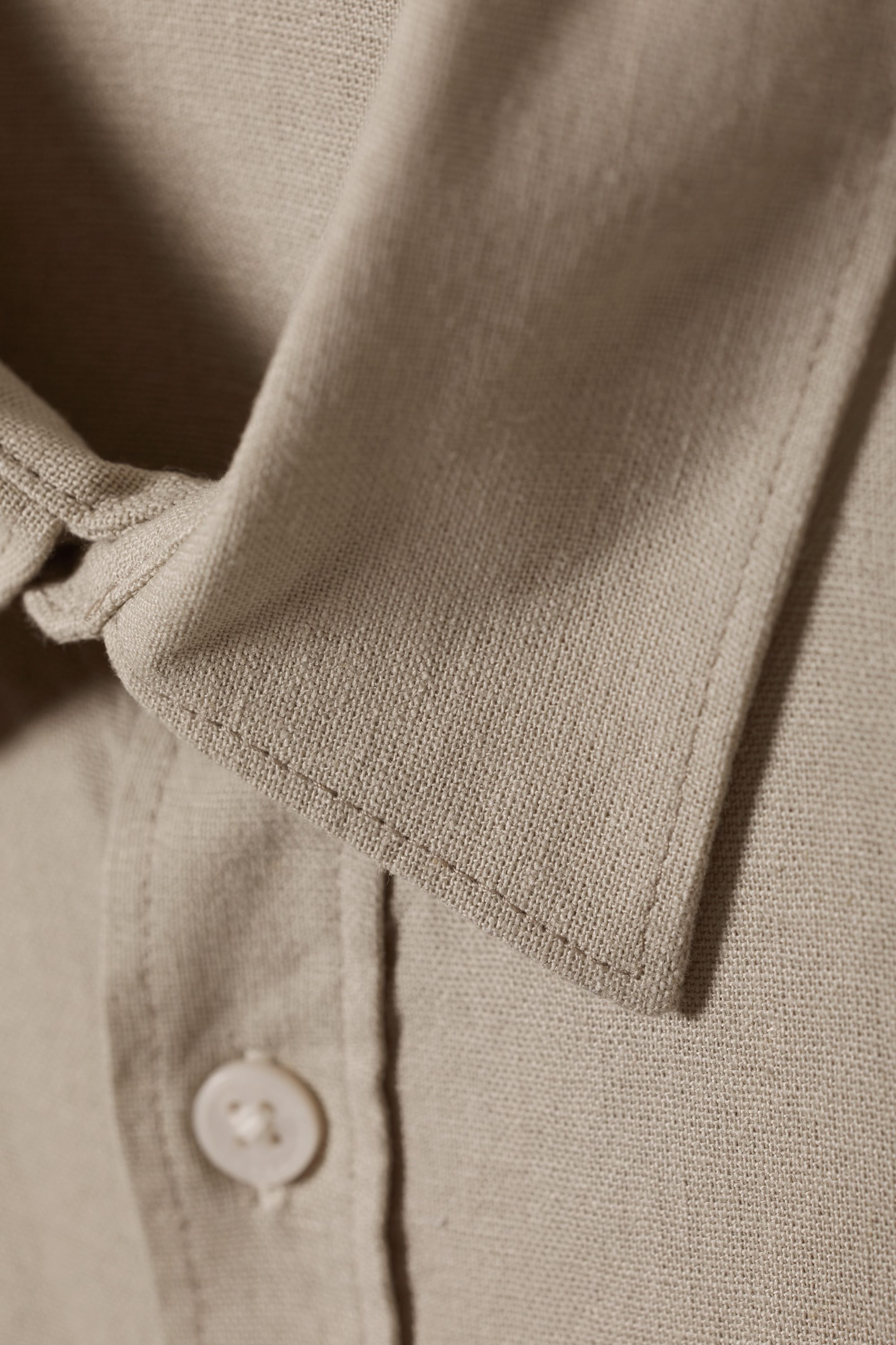 Beige - Randy Linen Short Sleeve Shirt - 1