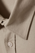 Beige - Randy Linen Short Sleeve Shirt - 1
