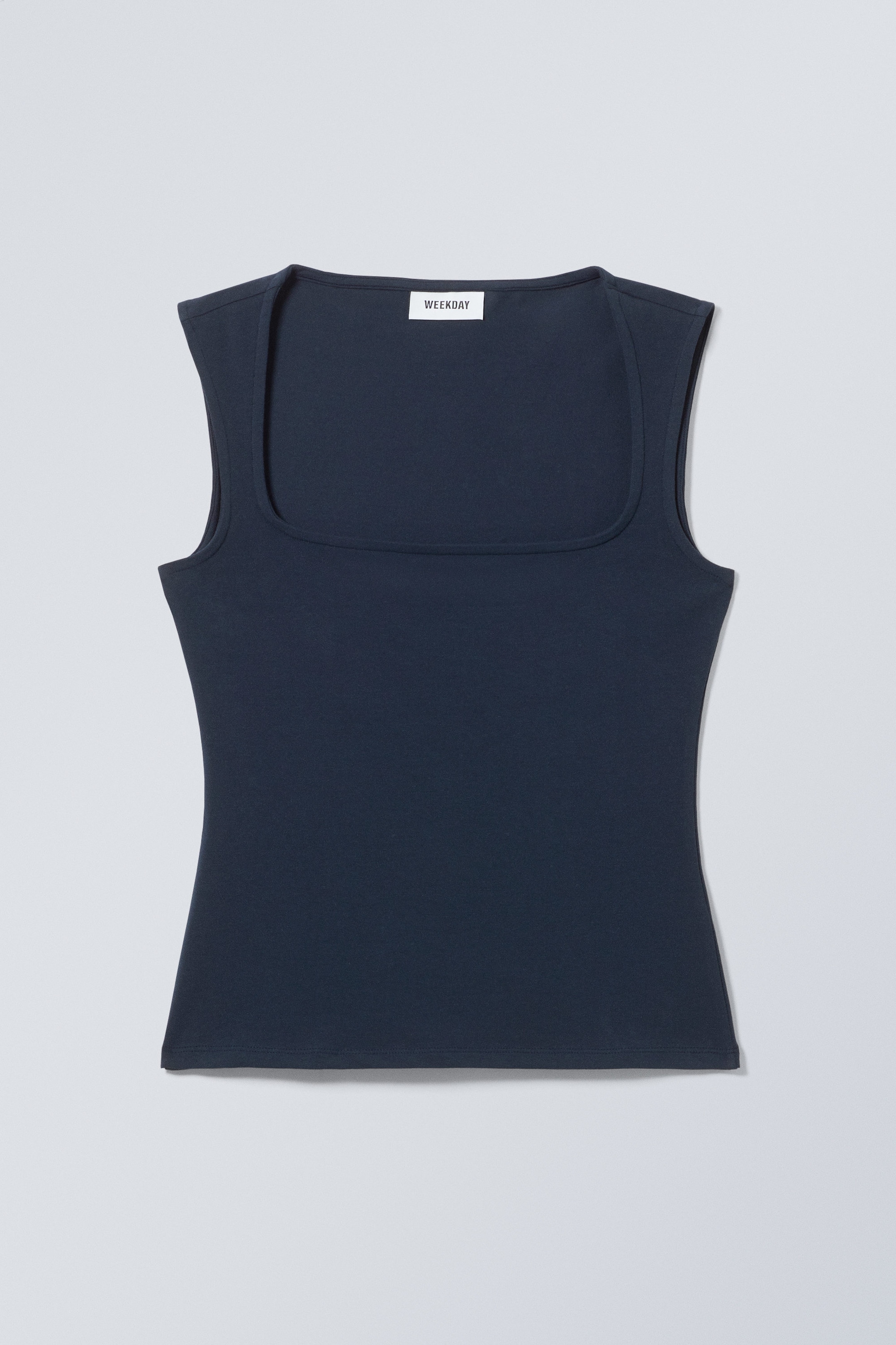 Dark Blue - Antonia Square Neck Top - 0
