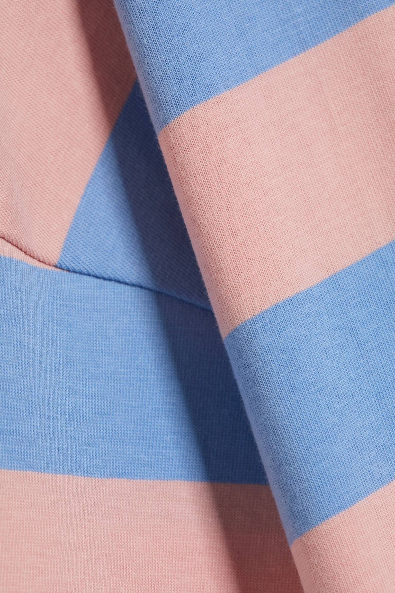 Tricou din bumbac cu mâneci lungi-În dungi roz/albastru - 4