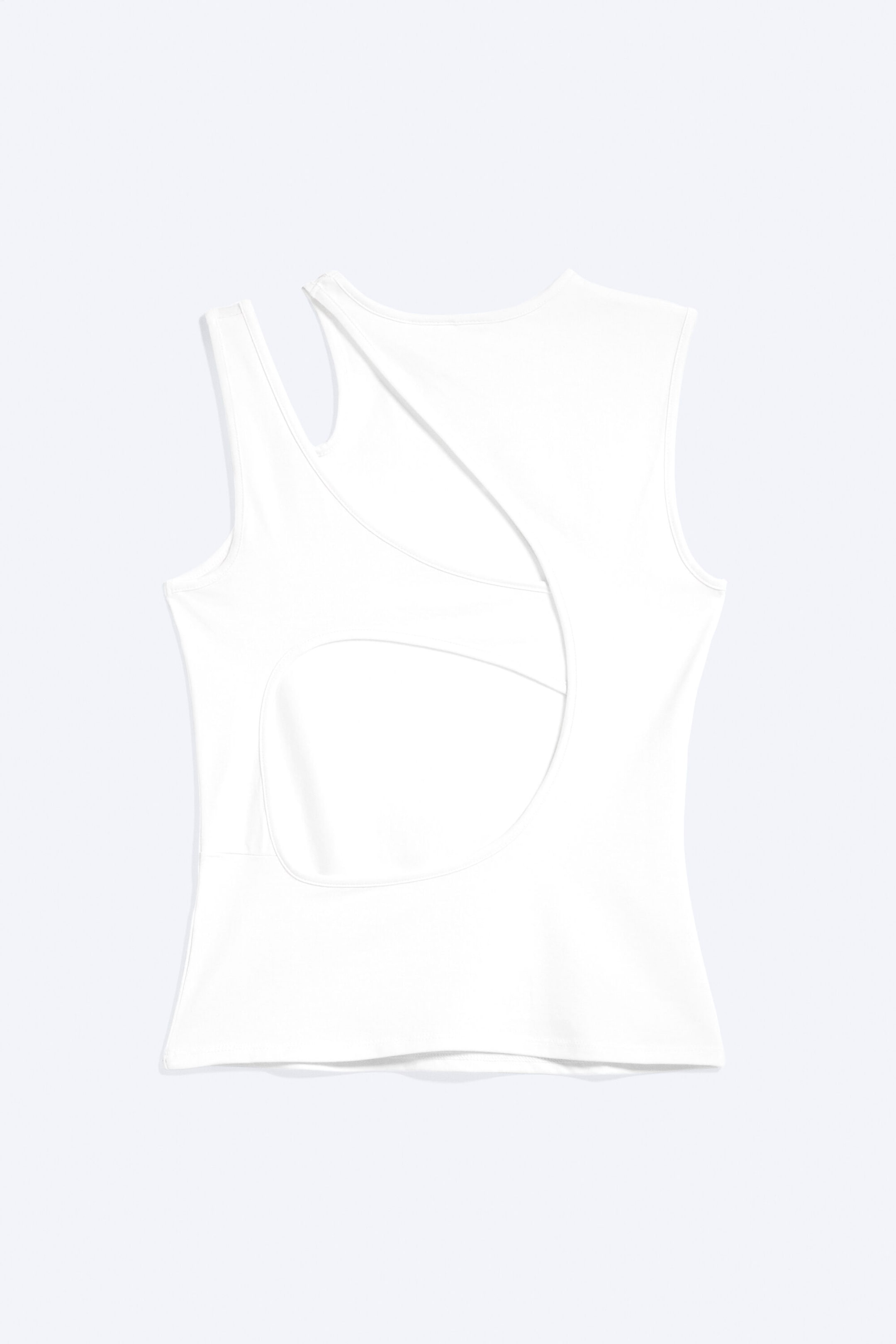 Vit - Slim Fit Linne med Cut-Outs - 1