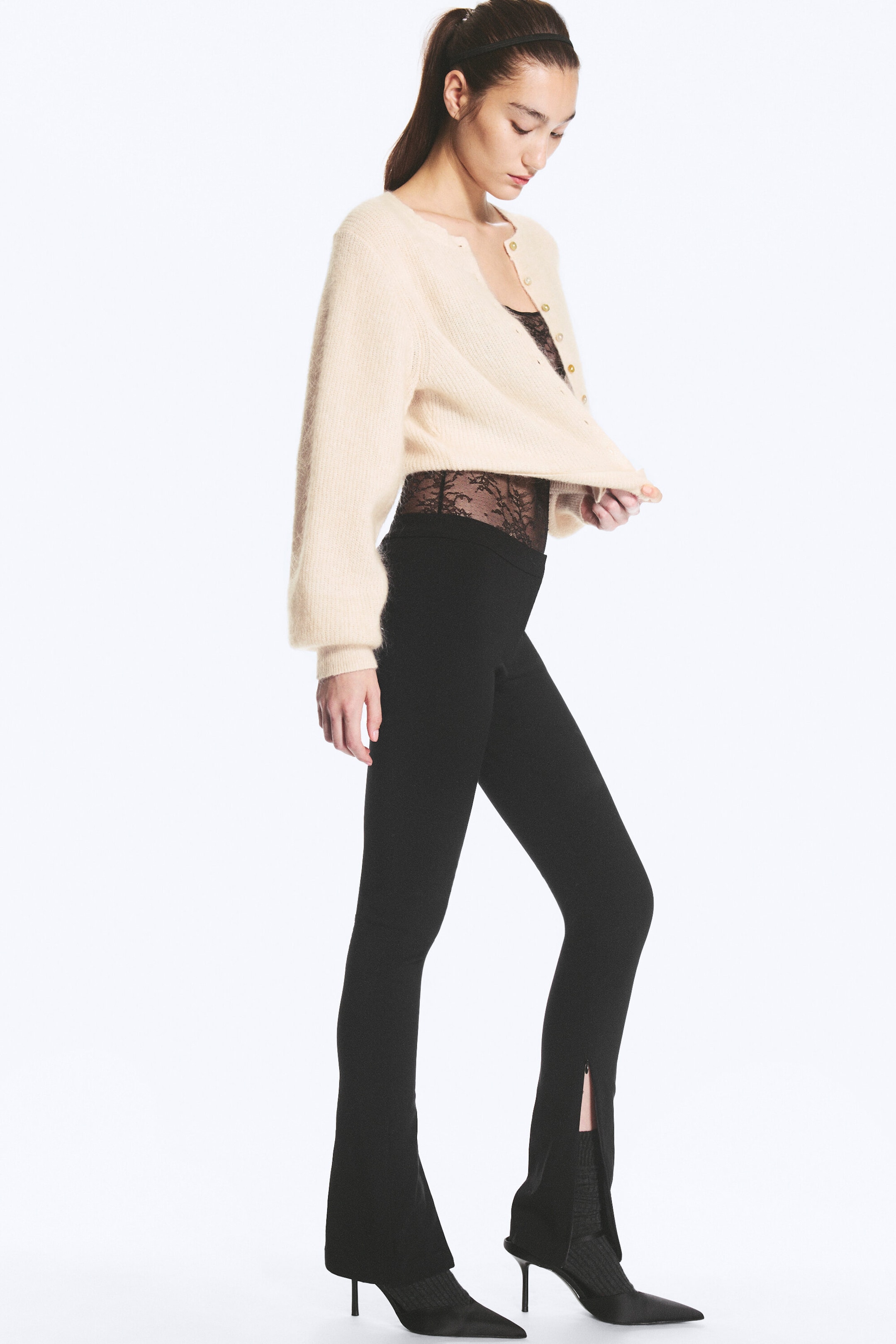 Black - Low-Rise Slim Suiting Trousers - 2
