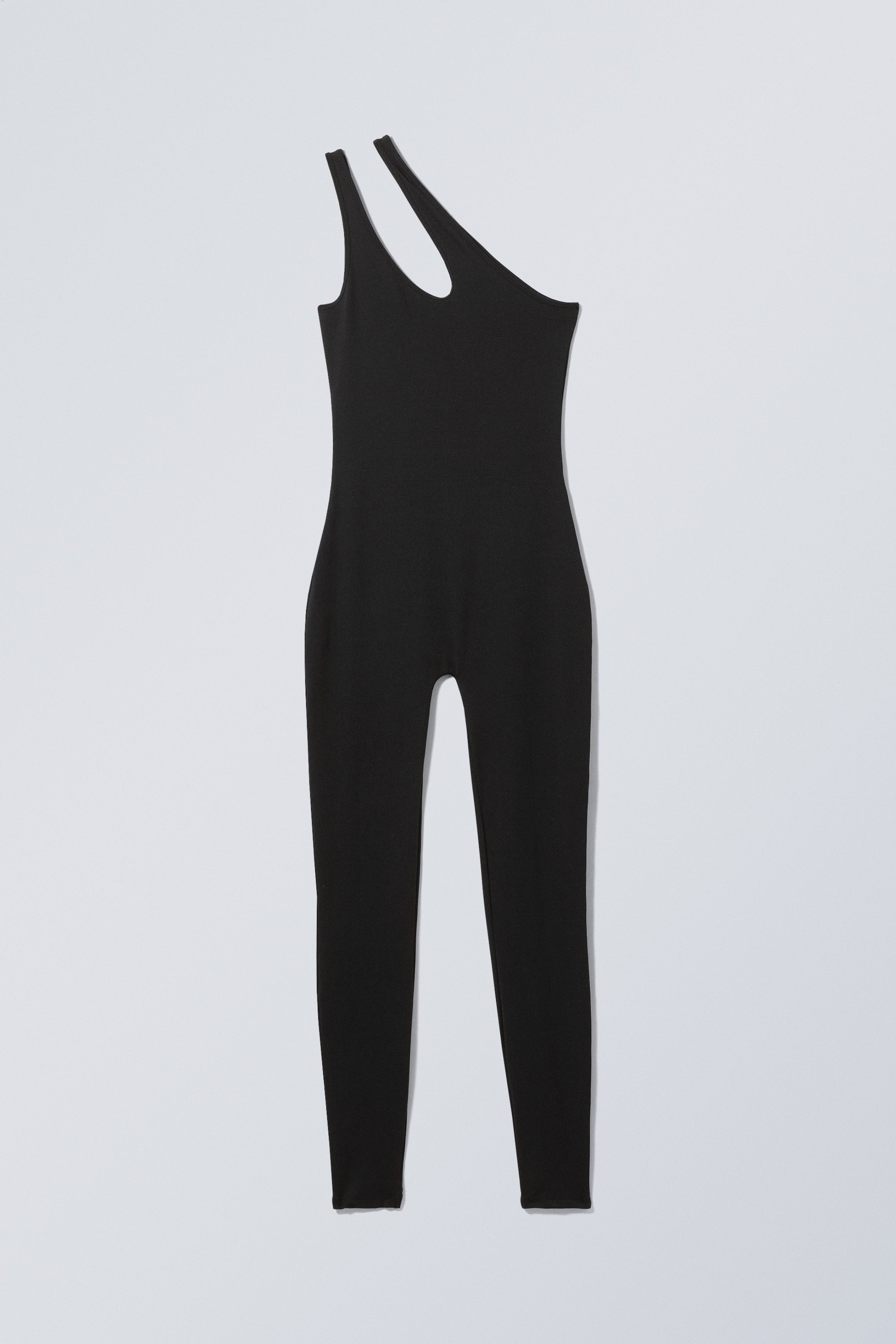 Black - Arch One Shoulder Catsuit - 0