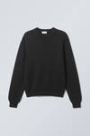 regular knitted cotton sweater - Black | Weekday WW
