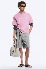 Pink - Boxy Printed Graphic T-shirt - 2