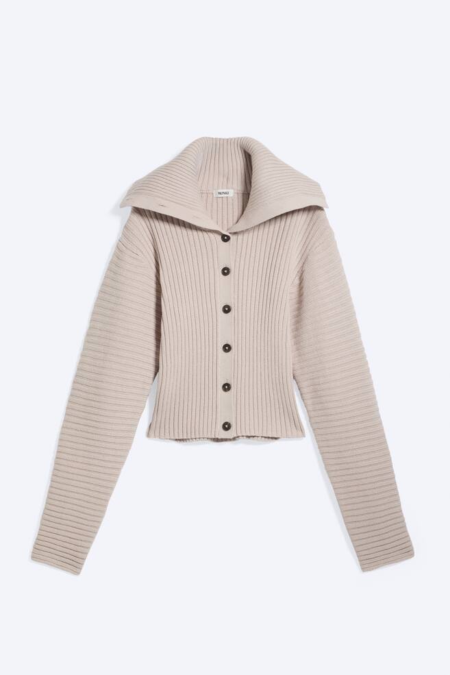 Knitted waisted cardigan - Dusty Light Mole/Ciemnobrązowy - 1