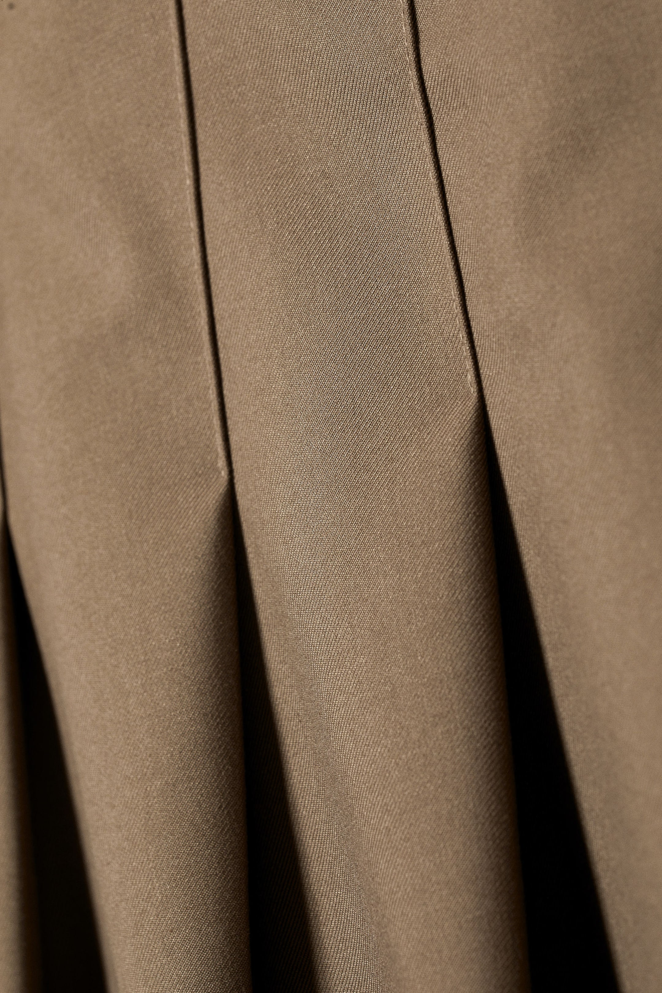 Dark Beige - Short Pleated Mini Skirt - 2