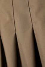 Dark Beige - Short Pleated Mini Skirt - 1