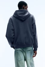 Dark Blue - Loose Fit Zip Hoodie - 2