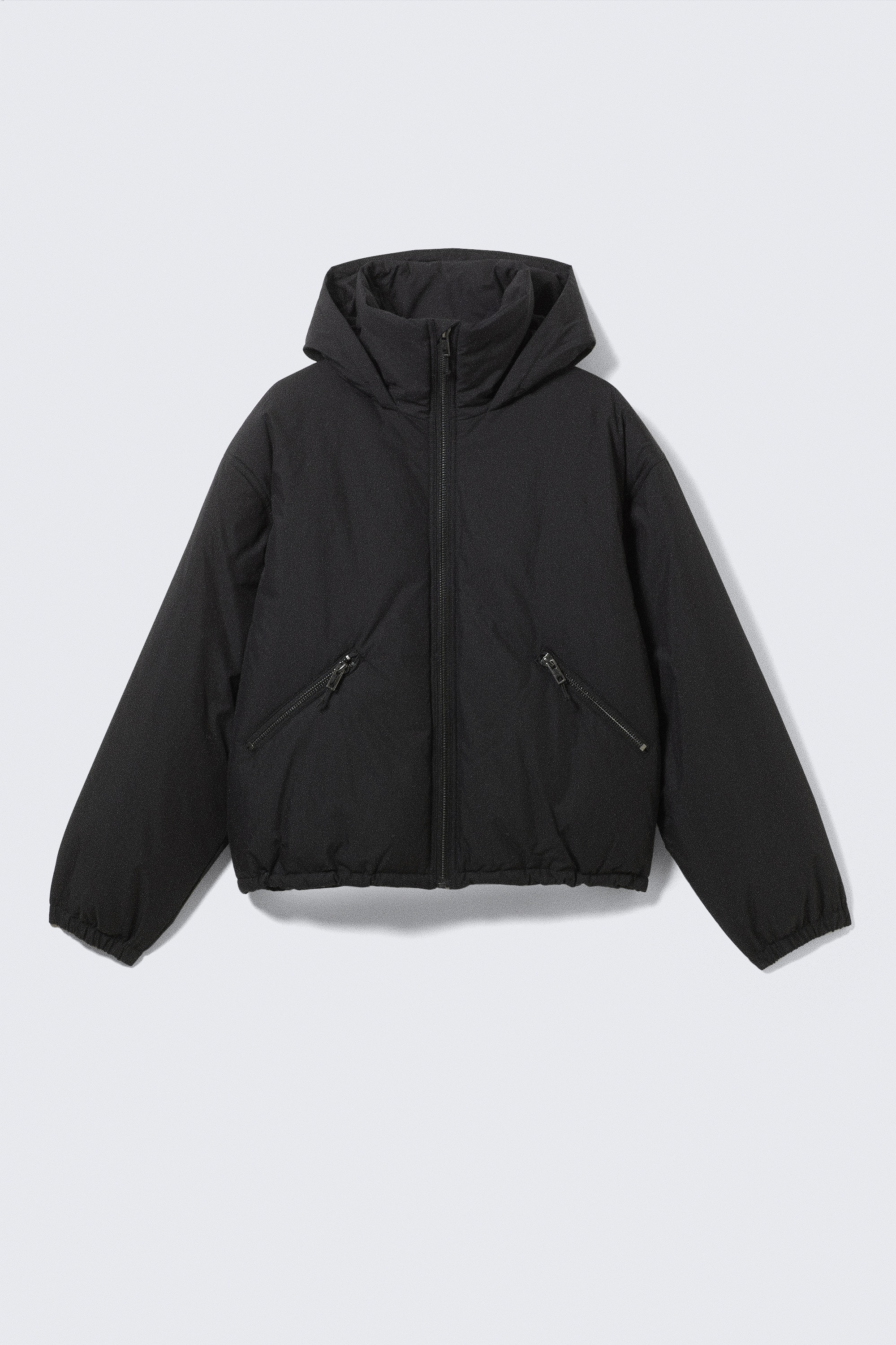 Doudoune rembourrée à capuche - Noir/Marron foncé