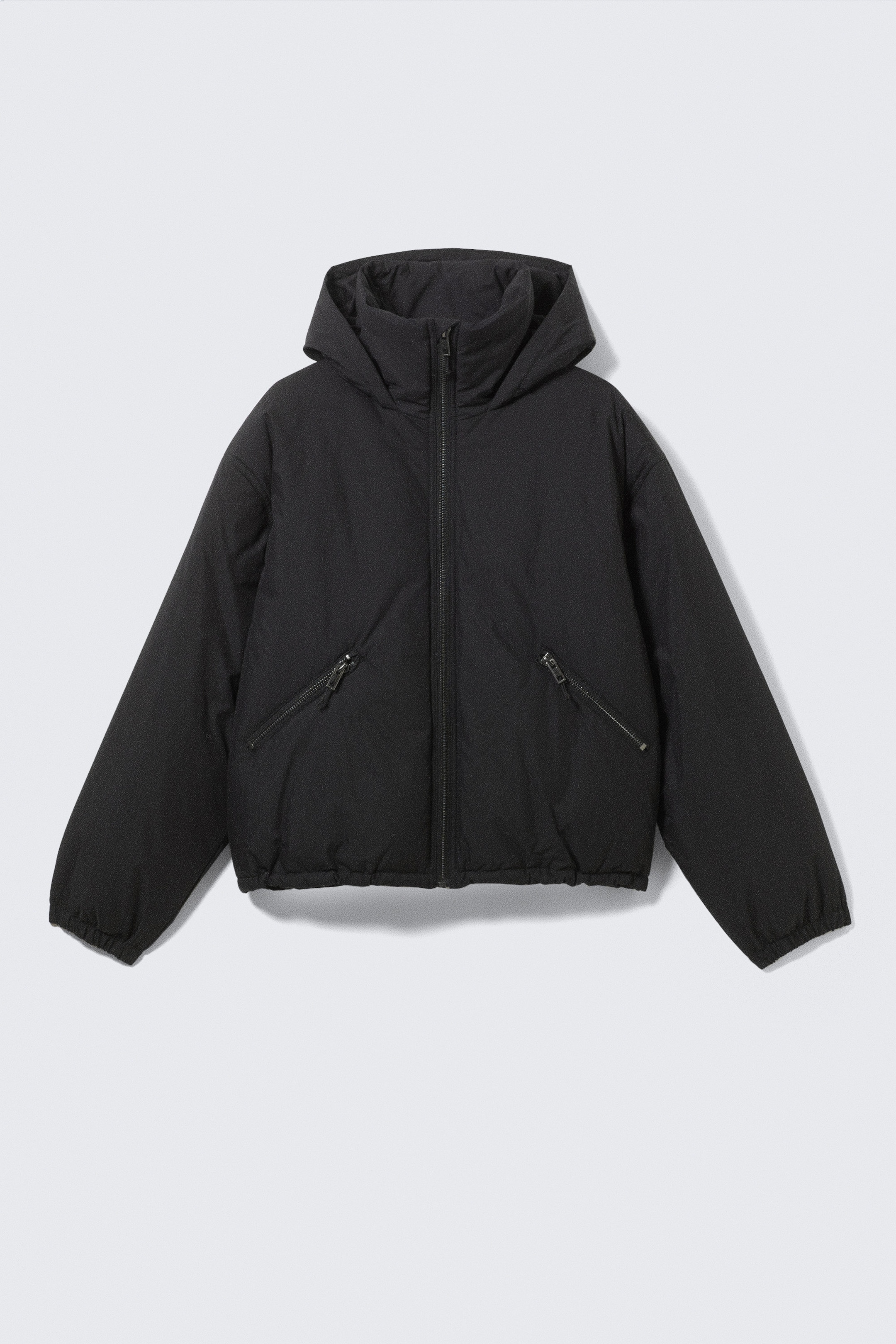 Black - Padded Hooded Puffer Jacket - 7