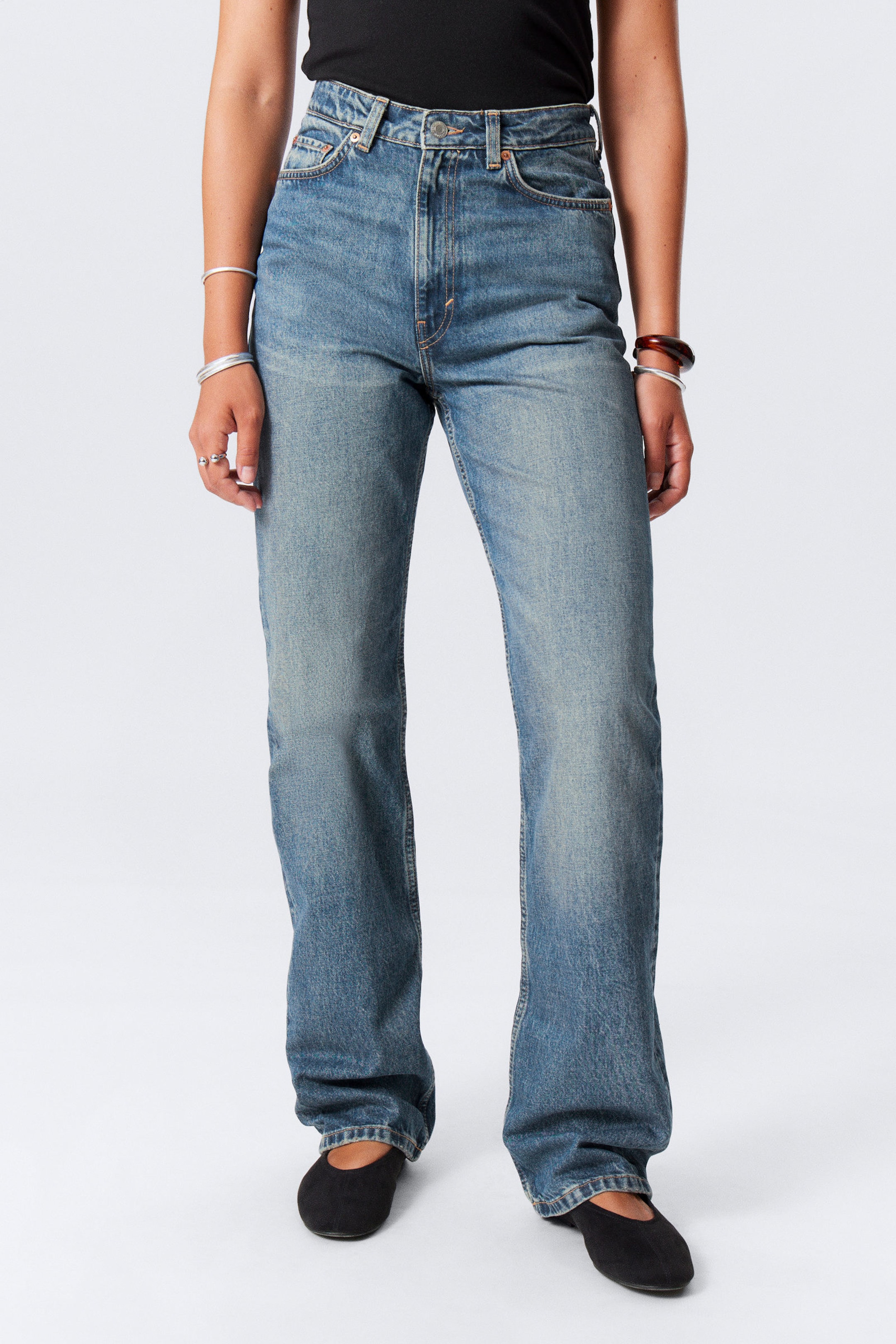 #79829D - Rowe Super High Waisted Regular Straight Leg Jeans - 2