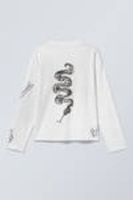 Wit - Skeleton Dreams - Geweldig boxy T-shirt met graphic en lange mouwen - 1