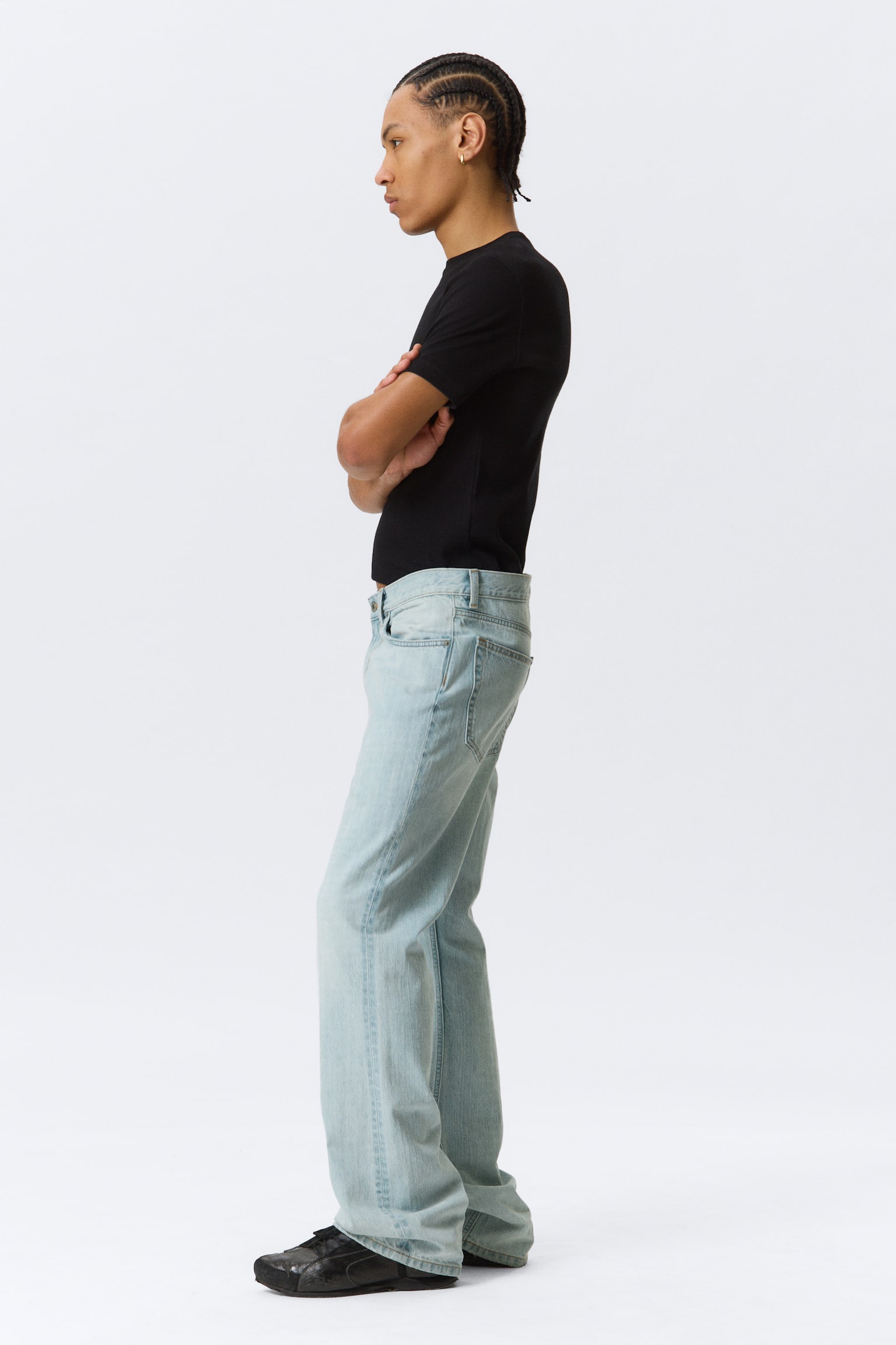 Mercury Mid Rise Relaxed Bootcut Leg Jeans - Ghost Blue - Svetlomodrá/Black Rinse - Black/Deep Sea Blue - Tmavomodrá - 7