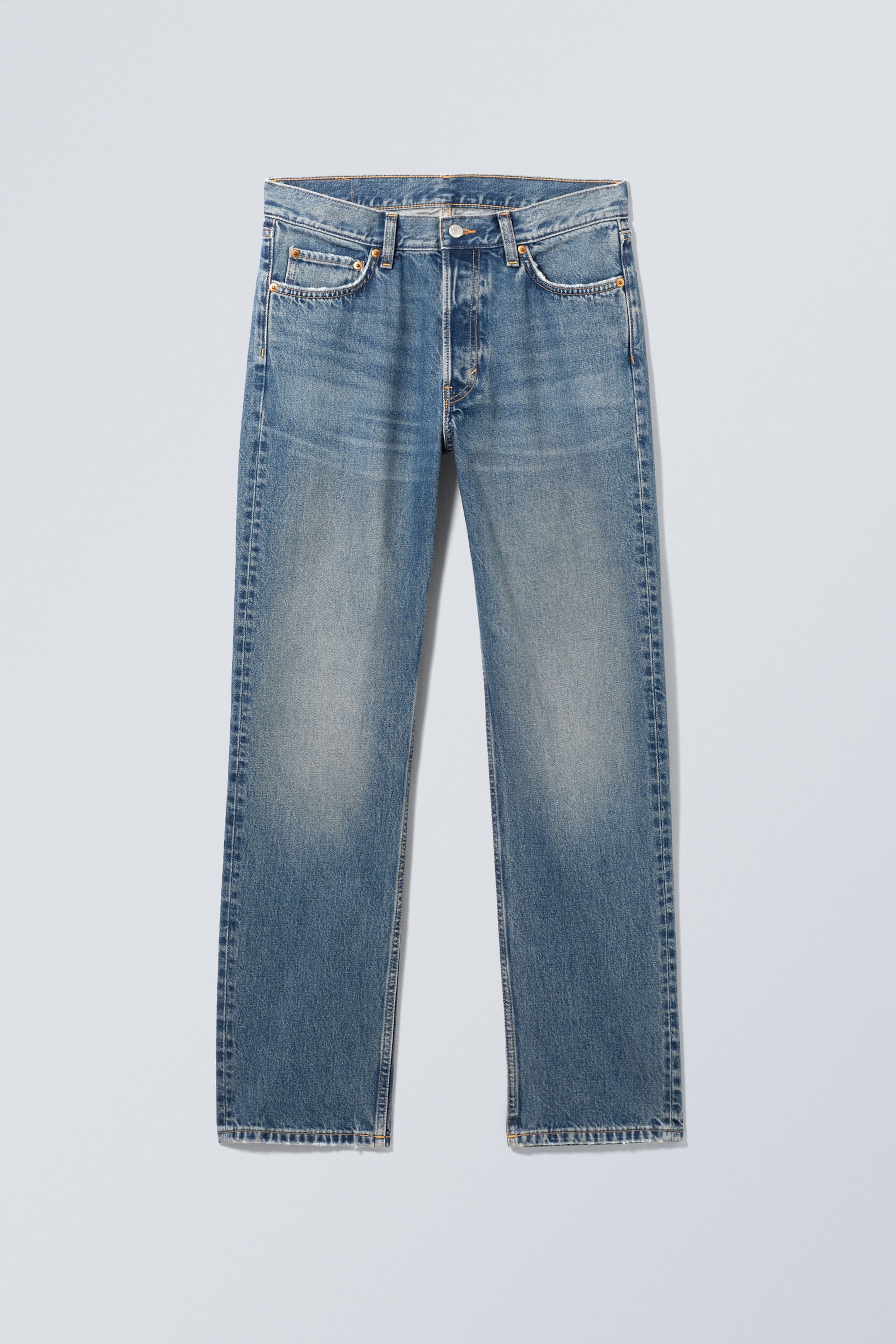 Iron Blue - Mittelblau - Klean Regular Straight Leg Jeans - 1