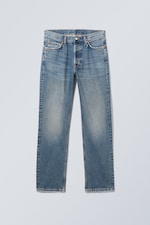 Iron Blue - Medium Blue - Klean Mid Rise Regular Straight Jeans - 0