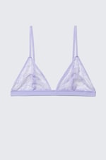 Helllila - Triangel-BH aus Spitze mit Wirbelmuster - 0