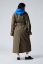Dunkles Graubraun - Doppelreihiger Trenchcoat in Oversized-Fit - 4