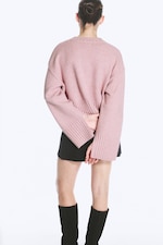 Light Dusty Pink - Knitted Oversized Sweater - 2
