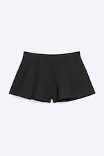 Black - Relaxed Pleated Mini Suiting Shorts - 4