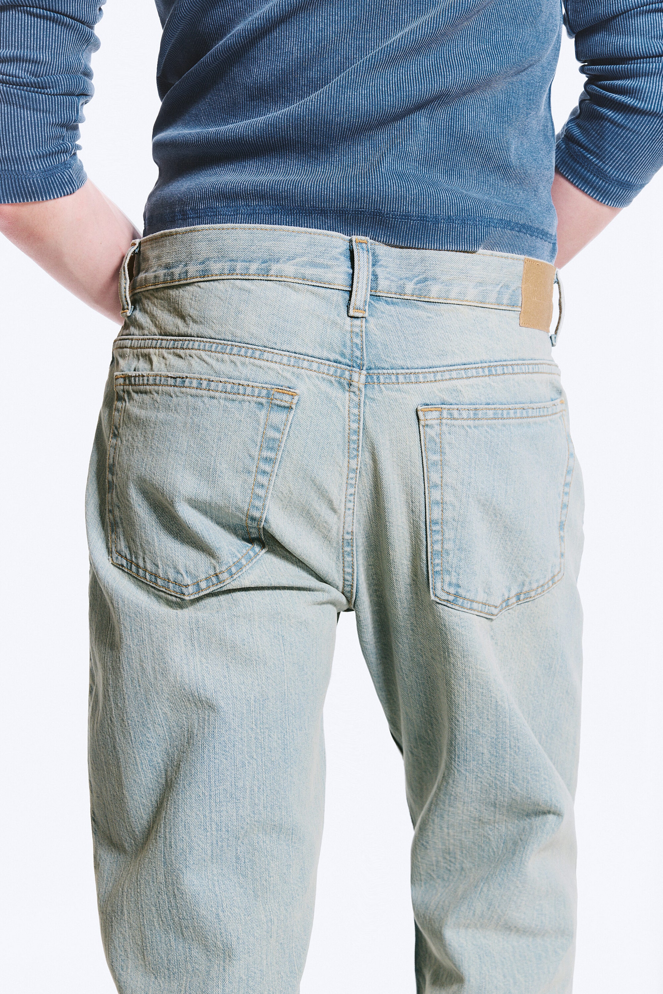 Blaze Blue - Light Blue - SPACE MID RISE RELAXED STRAIGHT JEANS - 4