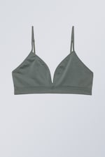 Dark Grey - Cat Soft Triangle Bra - 0