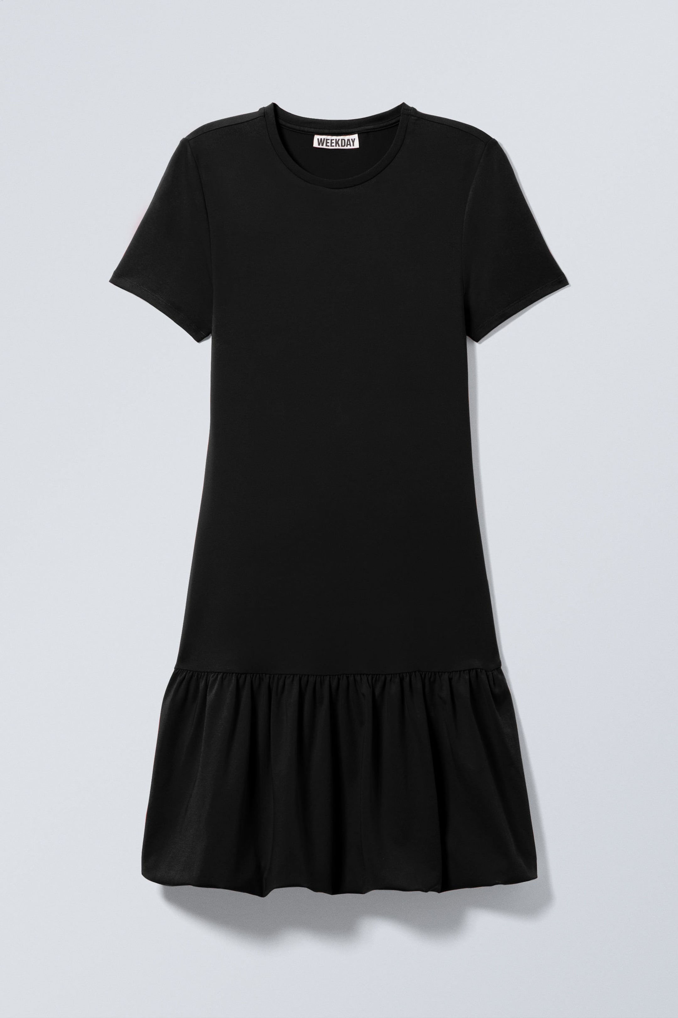 Schwarz - T-Shirt-Kleid mit Ballon-Silhouette - 3