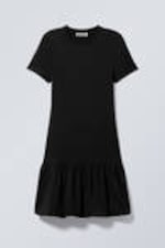 Schwarz - T-Shirt-Kleid mit Ballon-Silhouette - 3