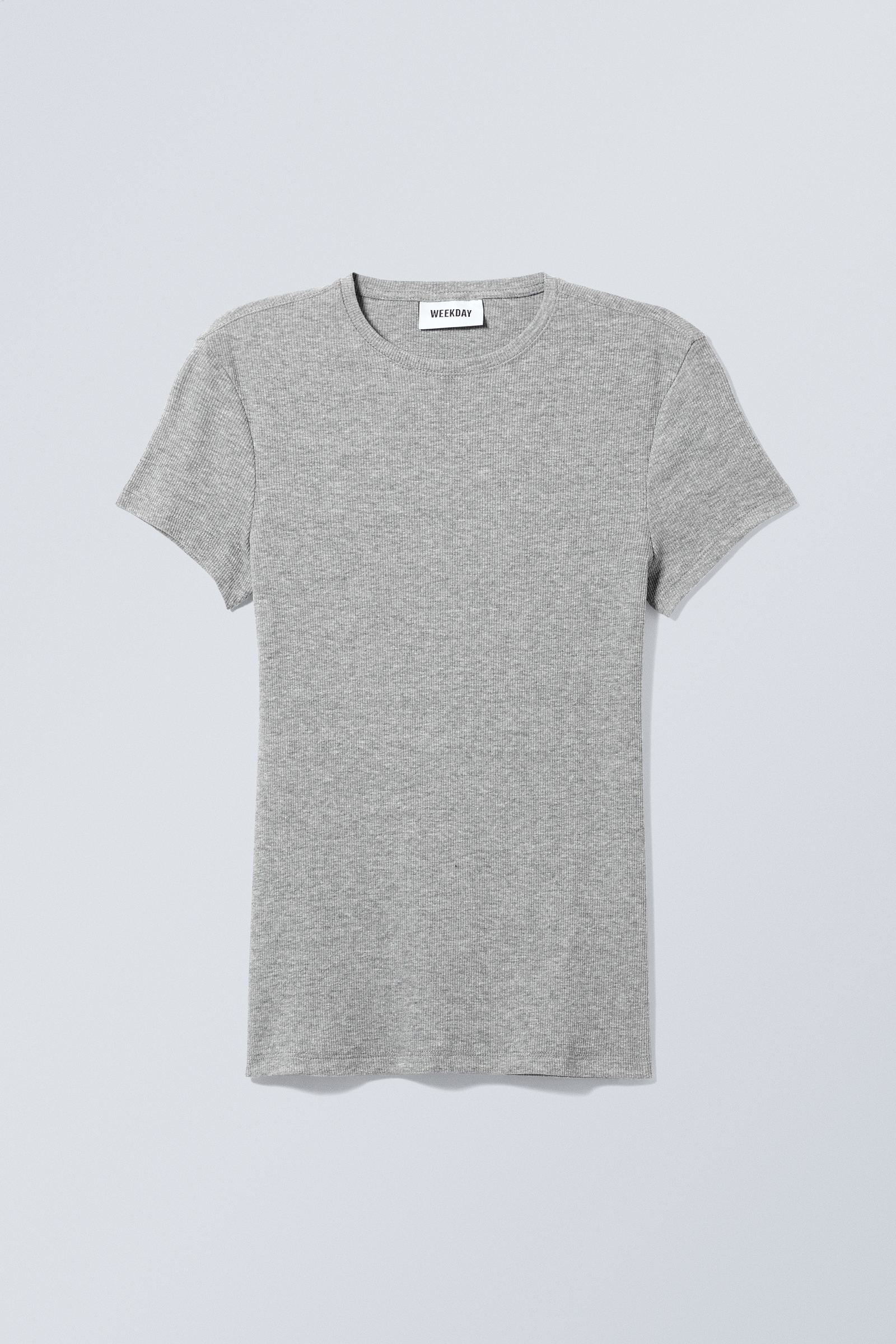 売れ筋商品|||ウィークデイ Tシャツ レディース トップス CLOSE FITTED  - Basic T-shirt - grey melange close fitted rib t-shirt - Grey Melange | Weekday WW