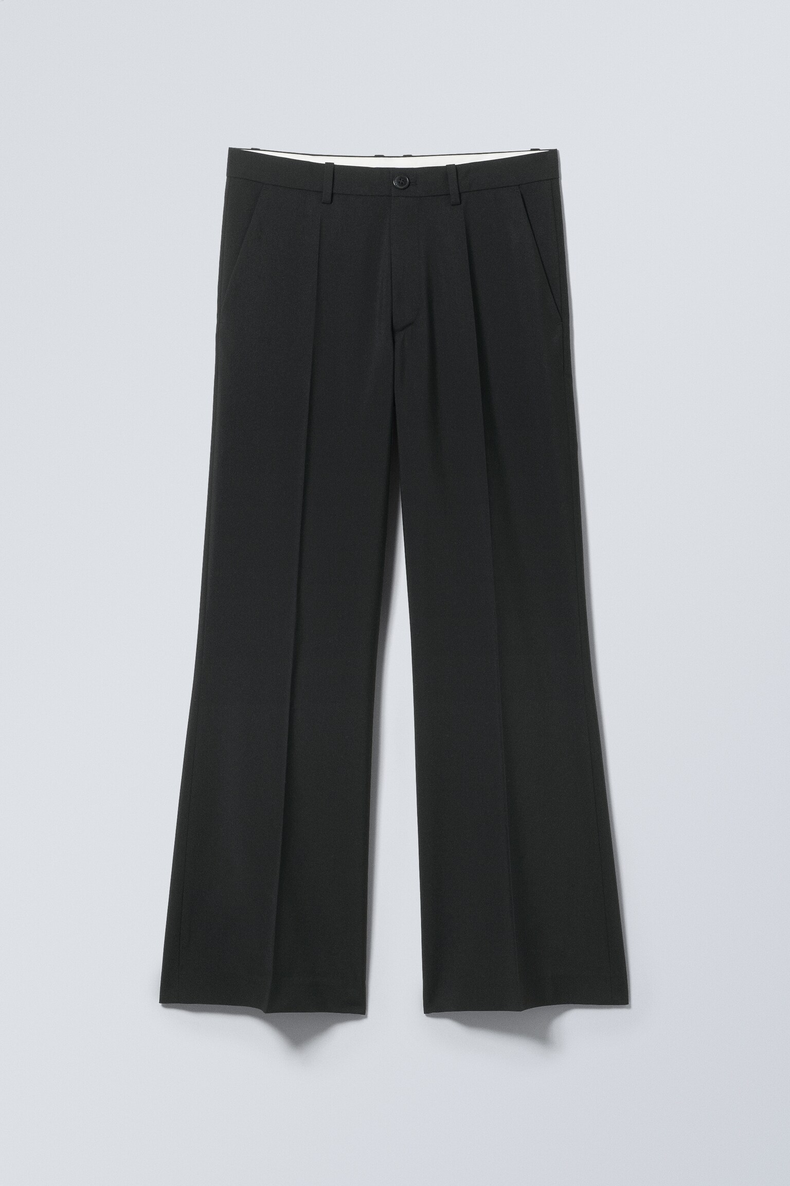 Flared Suit Trousers - Black
