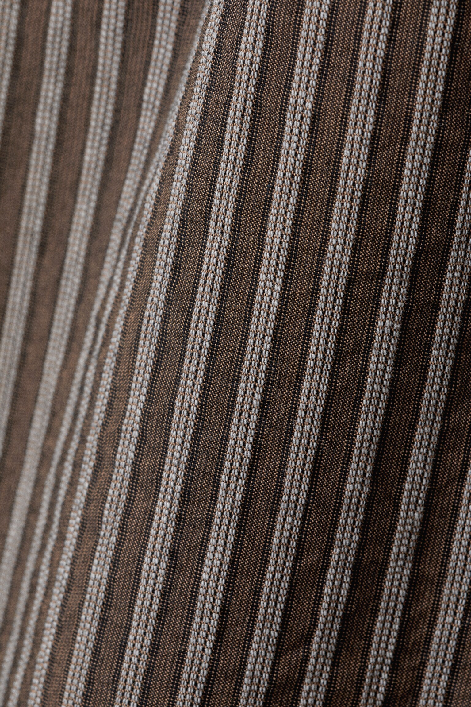 Low Loose Cotton Trousers - Striped Brown/Zwart met strepen/Striped Light Blue/Zwart geruit - 2