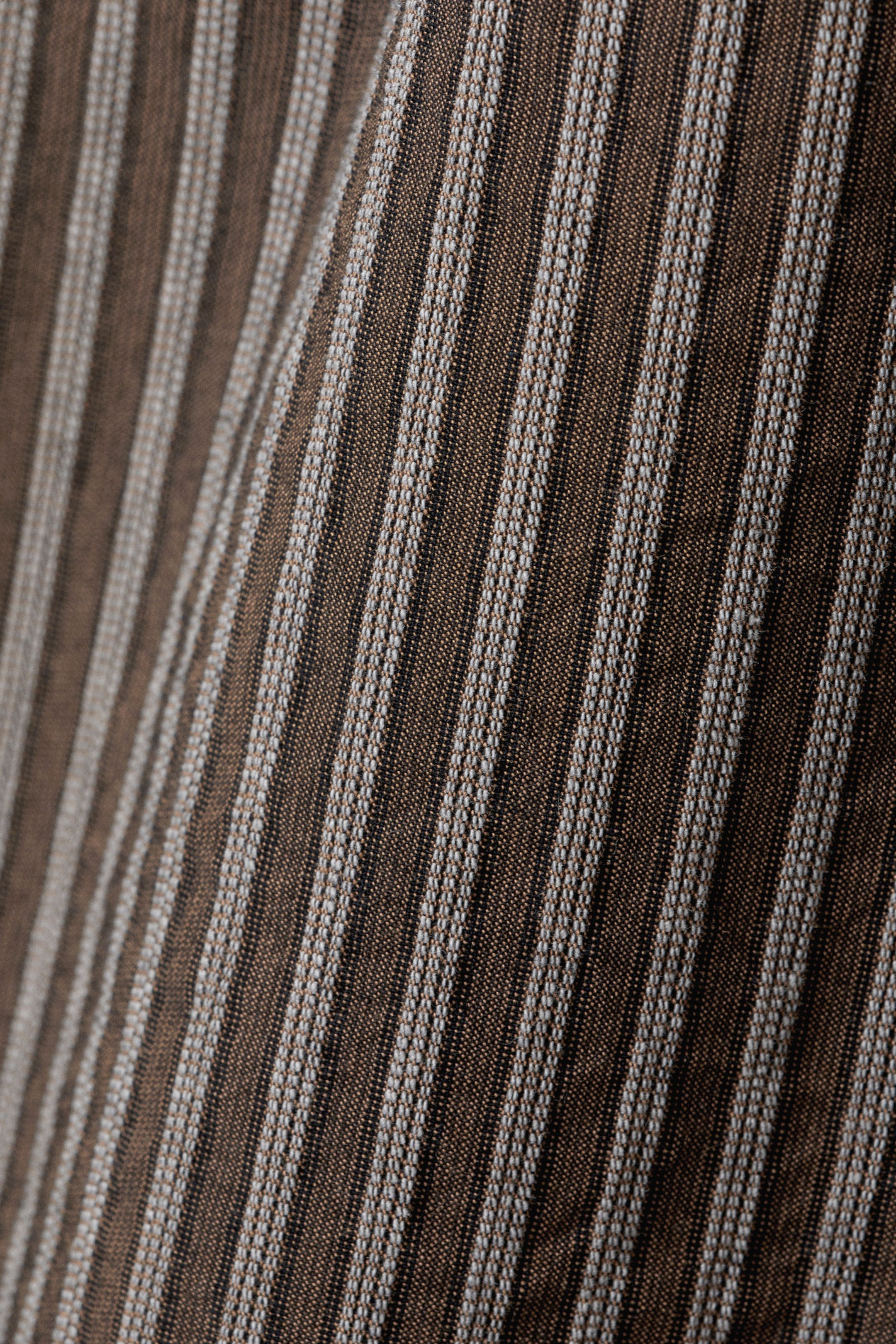 Striped Brown - Low Loose Cotton Trousers - 5