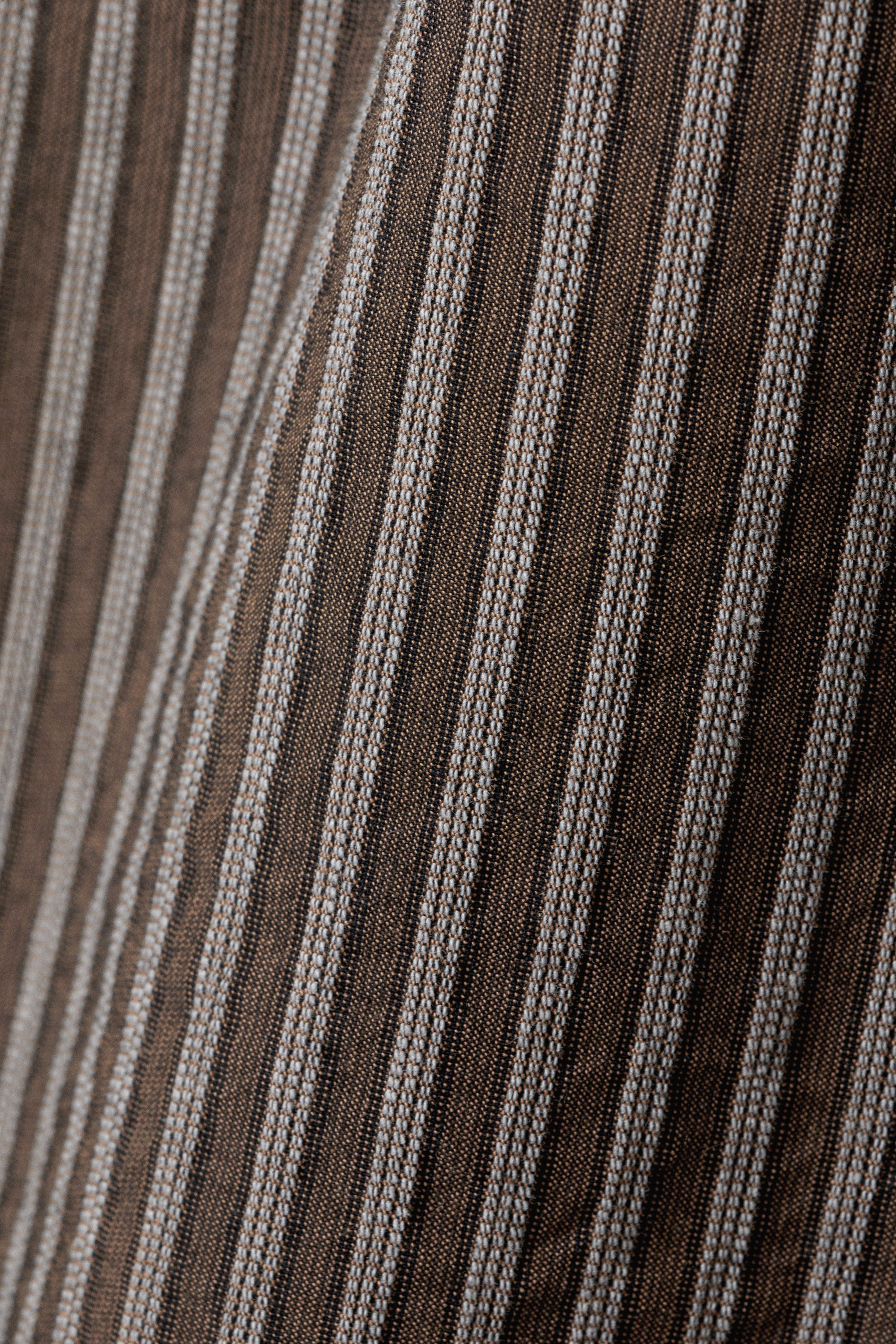 Striped Brown - Low Loose Cotton Trousers - 1