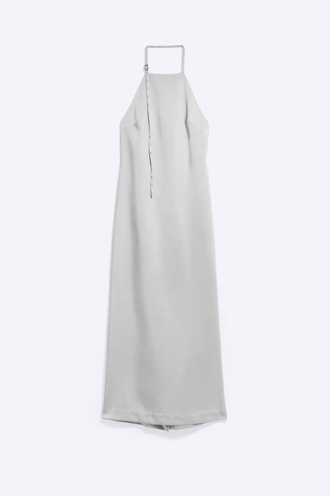 A-Line Strap Dress - Light Dusty Grey - 1